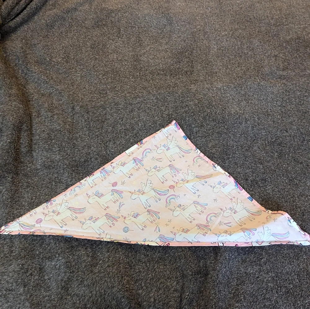 Pink unicorn rainbow bandana 16 X 24